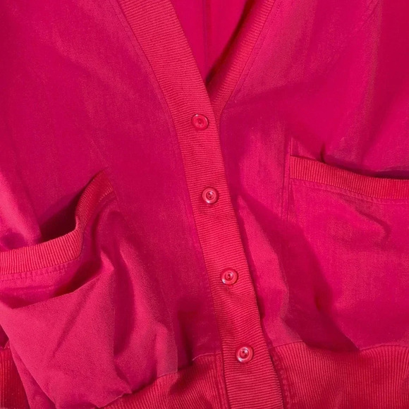 Vintage - Oversized Red Cardigan Sweater with Deep Pockets - Picture 7 of 7